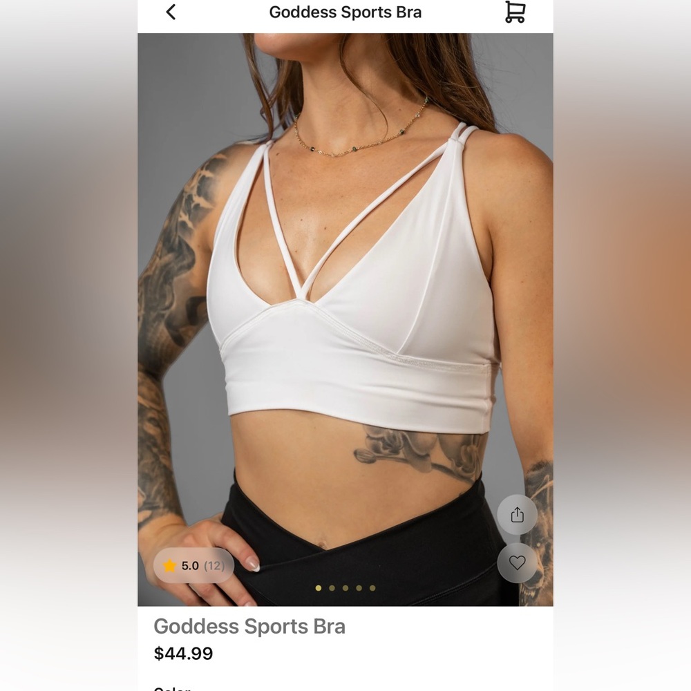 TYC Goddess Sports bra white